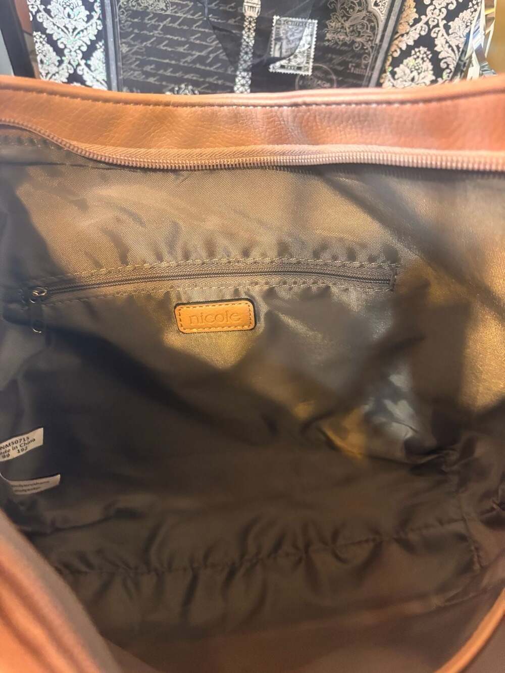 Nicole by Nicole Miller Hobo Handbag Size One Size Dusty Nude Faux Leather - Picture 6 of 8